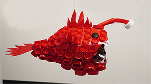Image of Kristina Zenga's found object sculpture, Plastic Angler Fish.